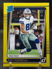 SIMI FEHOKO 2021 DONRUSS YELLOW PRESS PROOF ROOKIE COWBOYS G1