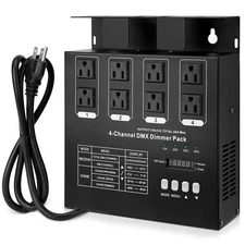 DMX 600 Watt 4-Channel Universal DMX Dimmer Pack for Stage Lighting Control