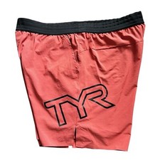 TYR Hydrosphere Men's XL Lined 6" Momentum Big Logo Shorts - Solid