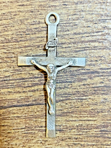 Vintage Avanti 925 Sterling Silver Crucifix Cross INRI Pendant 1.5" Inch