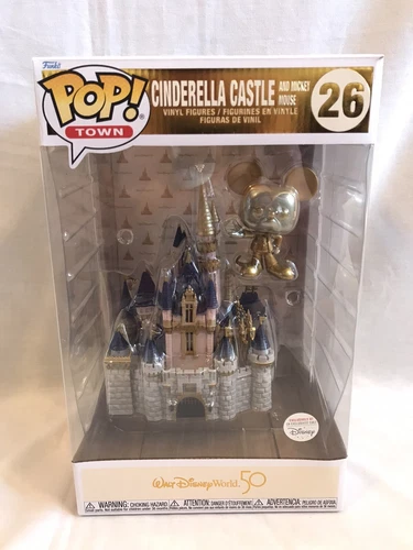 Walt Disney World 50th Anniversary Cinderella Castle & Gold Mickey Funko Pop NEW