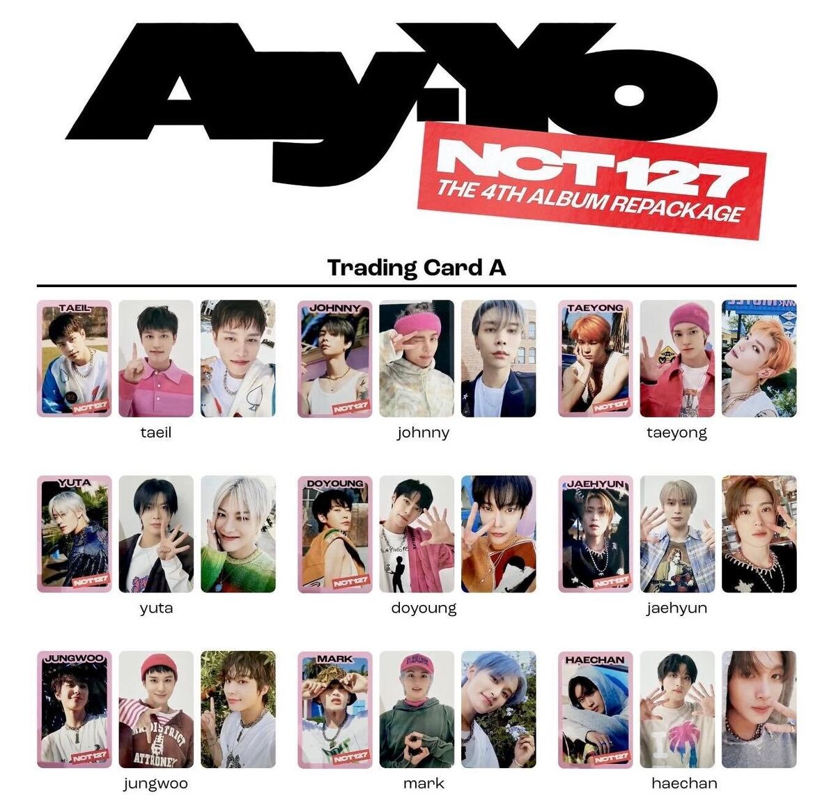 NCT 127 AY-YO TRADING CARD RANDOM OFFICIAL PHOTOCARD A VER NCT 127 AY-YO TRADING CARD RANDOM OFFICIAL PHOTOCARD A VER