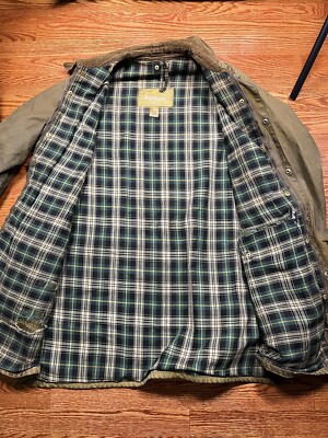 Barbour A98 Solway Zipper Wax Jacket Mens Olive Green Vintage