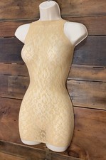 Adara Tan Solid Mesh Dress Without Liner