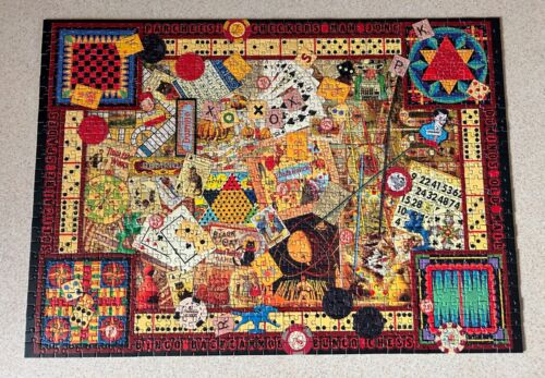 VINTAGE GAMES (2014 Ravensburger) -- 1000 Piece Jigsaw Puzzle -- 100% Complete - Afbeelding 1 van 3
