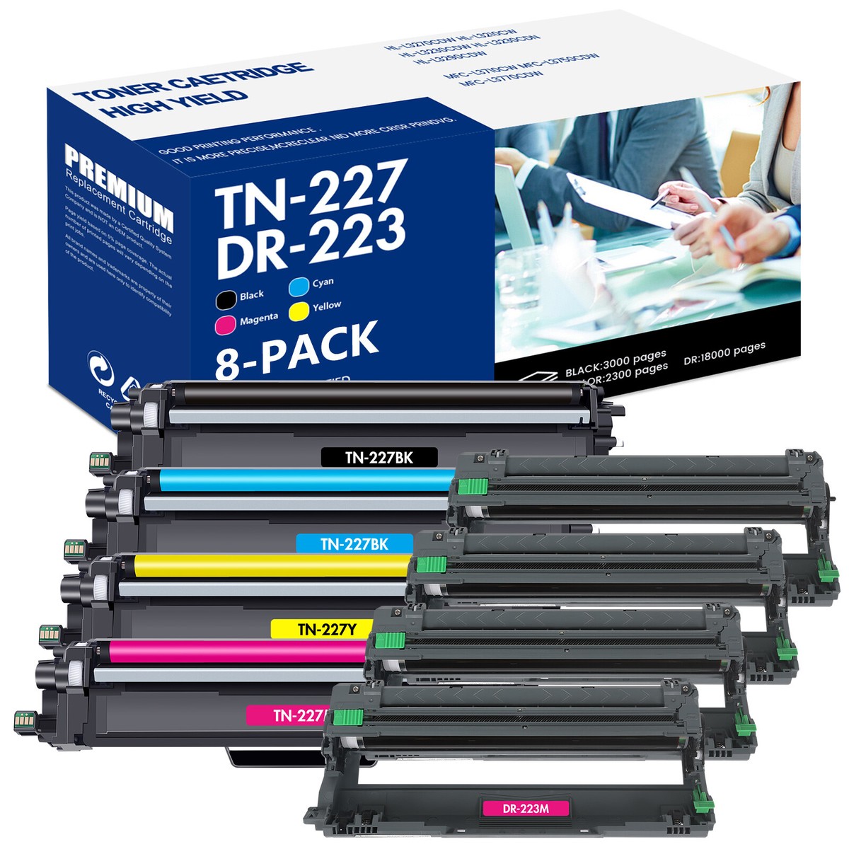 DR223 Drum Unit/TN227 Toner Compatible With Brother MFC-L3770CDW