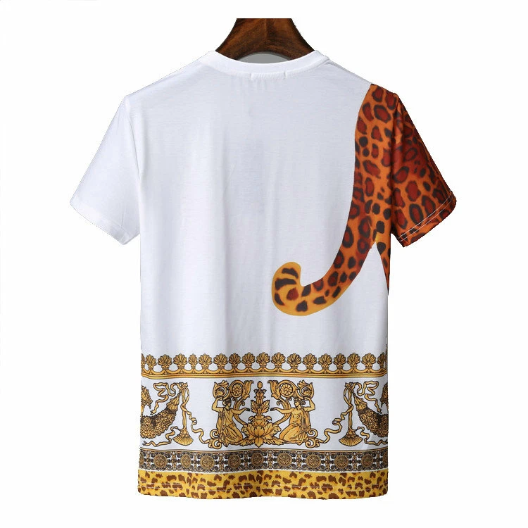 Authentic Versace Signature T Shirt Uomo Printed Tiger Cotone