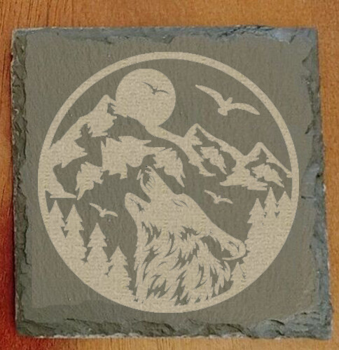 Yellowstone Yosemit Montana Cabin Coaster Man Cave Moose Elk Buck Deer Wolf Fish - Picture 14 of 15