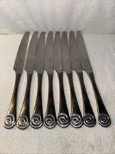 Set Of 8 Robert Welch Ammonite Stainless 9 3/4 Dinner Knives Flatware