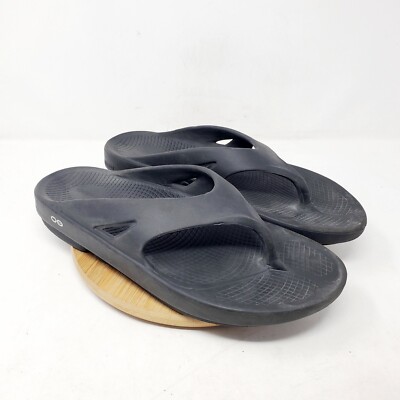 Oofos Ooriginal Sandals Men 13 Black Thong Flip Flop  display picture 2