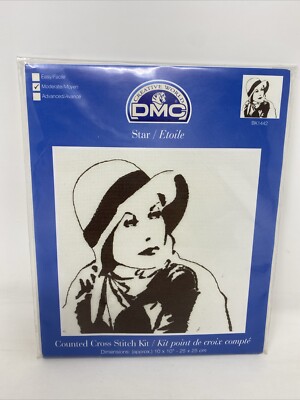 DMC Star Counted Cross Stitch Kit (BK1442) Lady Portrait Neu��