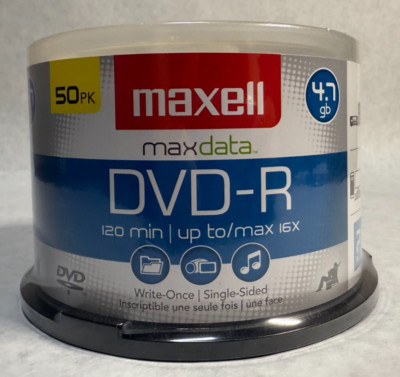 Maxell 638011 Maxdata DVD-R 120 min max 16x 4.7gb Write-Once Single-Sided 50CT