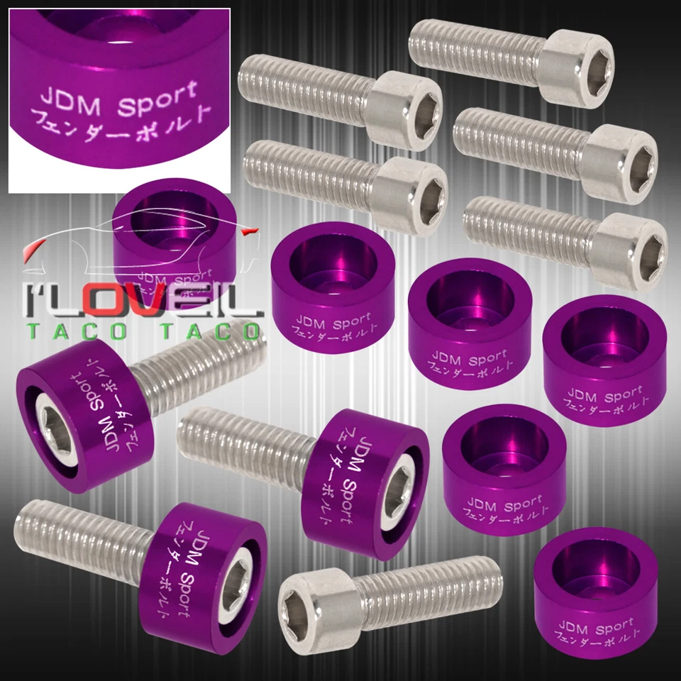 K-Series For Acura Cap/Cup/Header/M6 Fender Race/Valve Cover Washer+Bolt Purple Foto 4 de 4