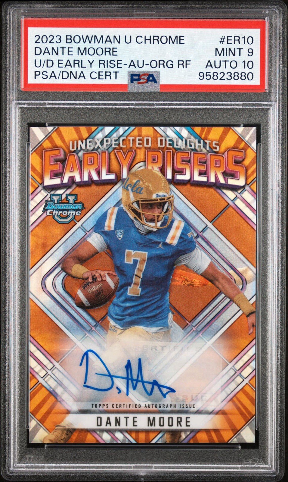 2023 Bowman University Chrome - Early Risers Dante Moore /25 Orange  auto