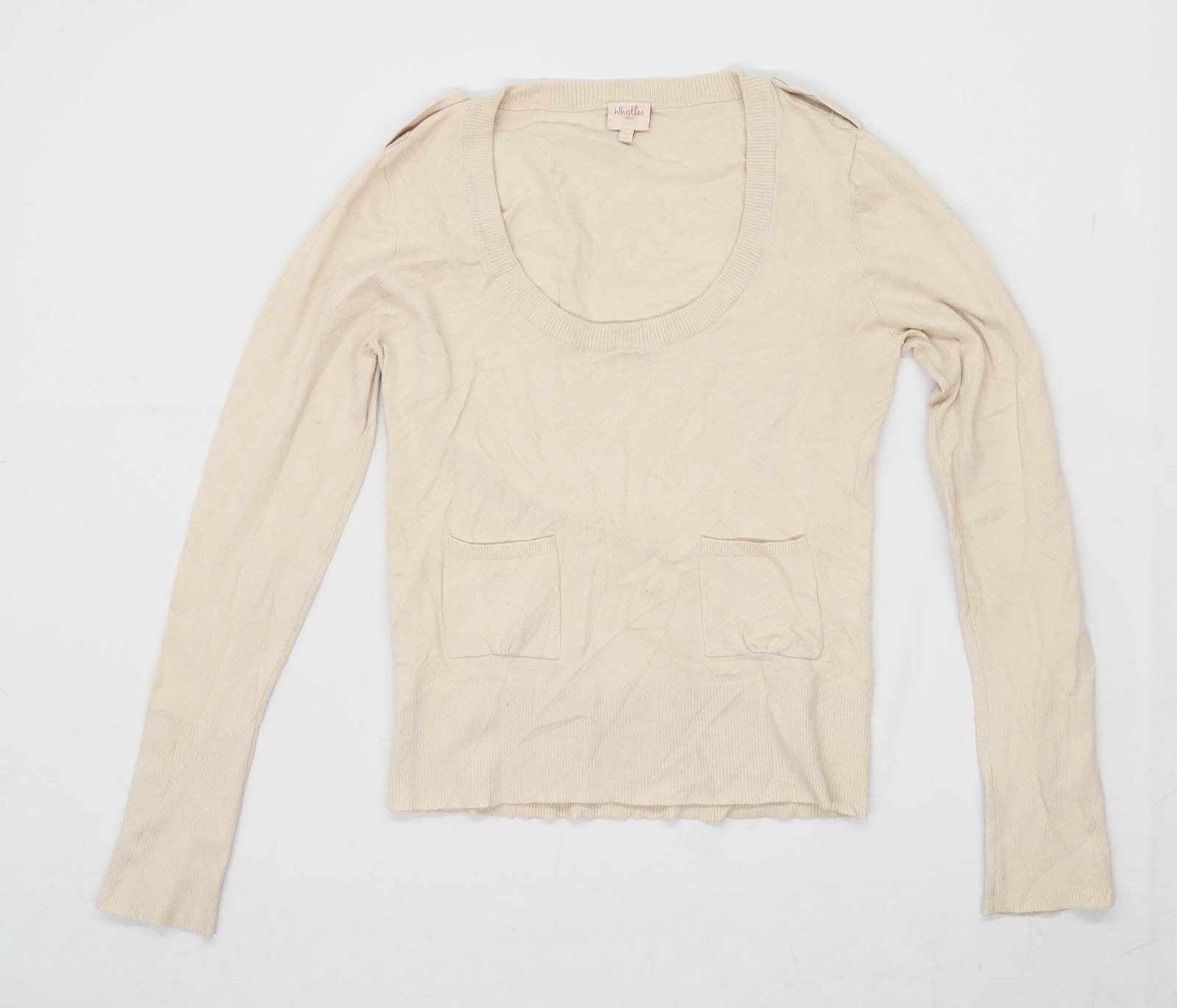 Whistles Womens Size 8 Cotton Beige 