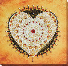 Heart Lace tie Bead Embroidery Kit DIY Beaded Home Decor Wall Art