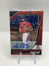 2020 PRIZM DRAFT POWER SURGE AUTO RED DONUT CIRCLES AUSTIN WELLS /99 #PDP-176