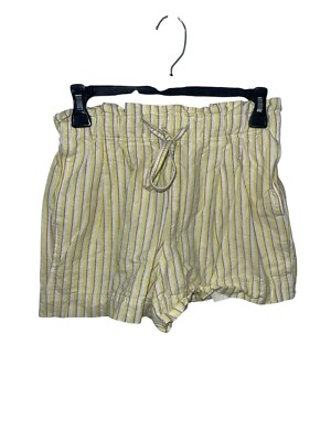 UNIQLO Women's Size XS Striped Cotton Linen Blend Shorts READ