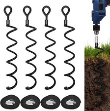 16.3 Inch Spiral Ground Anchor Heavy Duty Earth Anchor Kit For Tents Trampoline