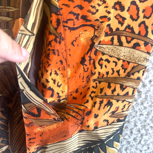 VTG Atlantic Beach Silk Jacket Womens XL Animal Jaguar Bomber Wildlife Jungle - Picture 9 of 19