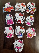 PEGATINAS x 10 Gatito Avión Bicicleta Notas Cámara Piruleta Vestido JD23
