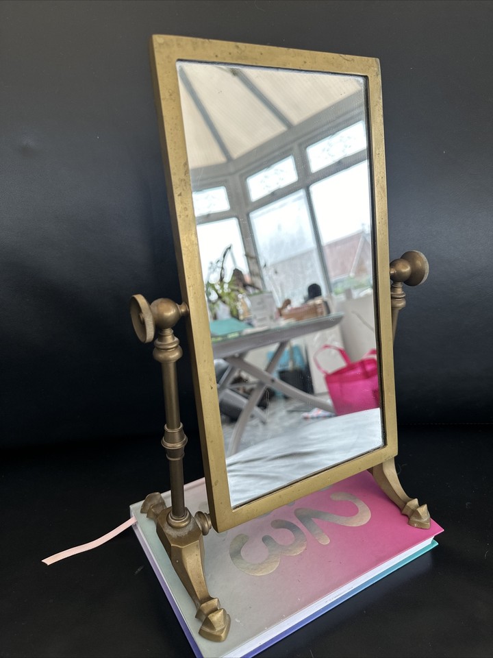 Vintage Brass Vanity Mirror/Shaving Mirror/Swivel/Tilting eBay