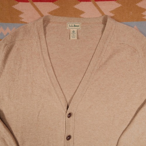 Vintage LL Bean Cardigan Men's XL 100% Lambswool Made in Scotland Brown Buttons - Picture 4 of 22