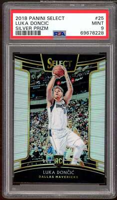 Luka Doncic Rookie Card 2018-19 Panini Select Silver Prizm #25 PSA