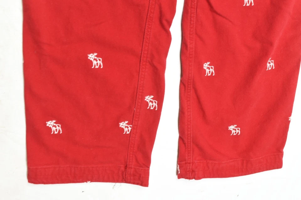 Pantalones de franela de peso pesado vintage Abercrombie & Fitch para hombre XL alce rojo relajado Foto 4 de 4