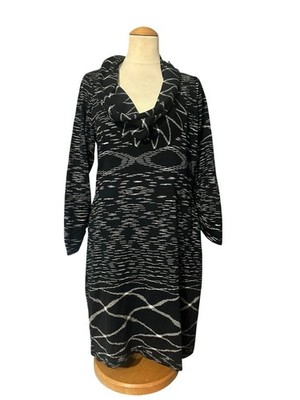 Gianni Bini Selma Draped Neck Knit Sweater Dress NWT Baltic Sea Size L