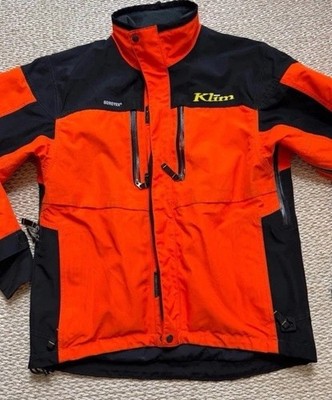 Klim Gore-Tex Technical Riding Jacket Mens Medium Orange Black Snowmobile Shell
