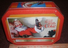 COKE Year 2000 Collector Camera Tin only RARE Coca-Cola Christmas 8"x6"x3" Pup
