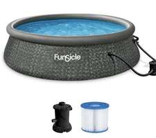 Funsicle 12' x 36" QuickSet Ring Top Above Ground Swimming Pool, Herringbone