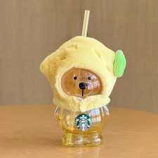 2026 Starbucks Fruit Series China 15oz Bear With Lemon Cap Glass Straw Cup Gifts