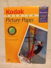 Kodak Premium Picture Paper INK JET High Gloss 8.5 x 11" Sealed 15 Sheets
