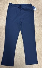 ADAR ADDITION Slim Leg Cargo Scrub Drawstring Pants Men Size Large Navy Medical