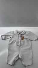Vintage Winnie The Pooh White Baby Girl One Piece Romper Outfit Size 6-9 Months
