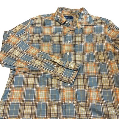 Robert Talbott Men s XL Plaid Button Down Shirt 100% Cotton Casual Luxury
