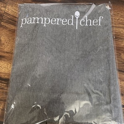 Pampered Chef Consultant's Apron Gray Embroidered New