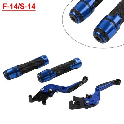 Set handlebar grips + clutch lever brake lever for Suzuki DL1000 GSX750F blue