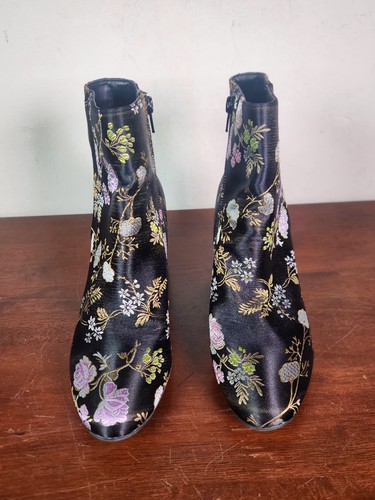 Carlos Santana Gatlin Damen-Stiefeletten Blumenstickerei schwarz Satin 8,5 M - Bild 5 von 17