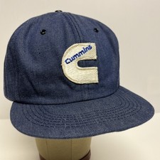 Vtg Denim Cummins Diesel Engine Truckers SnapBack Hat Made In USA