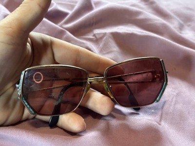 Vintage Blue Bay By Safilo Sunglasses 80s Geometric Metal Enamel Frames Italy