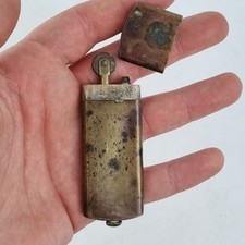 Antique Brass Pocket Lighter Unmarked 8cm High