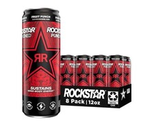 Rockstar Punched Fruit Punch Energy Drink 8 Pack 12 oz Pantry Beverage