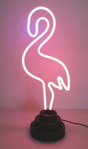 Vintage PINK FLAMINGO Neon Bar Light Sign 18" Tall with Power Supply ~ WORKS