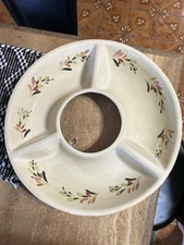 Large Ceramic Snack Holder Chip, Veggies and Dip Platter Brand New