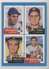 1992 Archives Bazooka Quadracard Yogi Berra Del Crandall Howie Pollet HOF 03ha