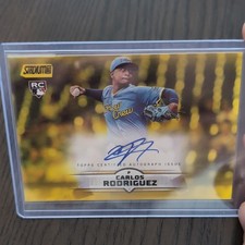 Topps 2025 Stadium Club Carlos Rodriguez Rookie Auto SCBA-CR Brewers Card. rookie card picture
