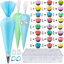 40PCS Piping Bags and Tips Set 12 Inch Pastry Bags Cakes Decorating Kit Suppl...